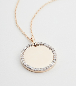 Alta calidad nueva moda diseño personalizado mujer chapado en oro Acero inoxidable grabado disco colgante collar cadena diseño moderno - Product Image 3
