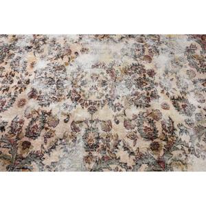 Tapis turc en laine vintage 6,2x9,1 pieds, grand tapis patchwork écologique blanc et marron marocain avec envers en latex - Product Image 5