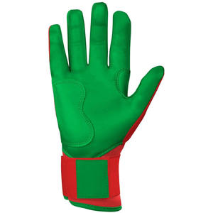 Gants de frappe de baseball personnalisés, couleur rouge, verte et blanche, sangle de poignet, durables, légers, respirants, logo personnalisé pour les professionnels - Product Image 2