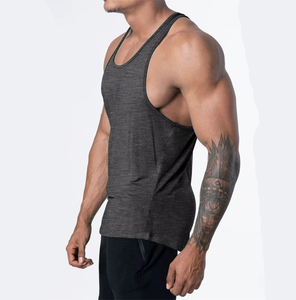 Débardeur de sport à séchage rapide, coupe athlétique, décontracté, pour homme, en coton tricoté et élasthanne, respirant, col rond, personnalisable - Product Image 1