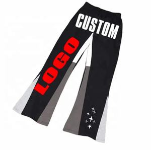 Pantalon en éponge française ample à impression bouffante 3D personnalisé pour hommes pantalon de survêtement évasé empilé de haute qualité pantalon de jogging empilé décontracté pour hommes - Product Image 5