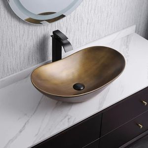 Évier en laiton à finition décorative pour une décoration de salle de bain élégante, rehaussant l'espace de l'évier avec un charme métallique - Product Image 1