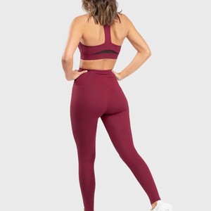 Leggings Largos de Cintura Alta para Mujer, Color Sólido, Elásticos, Transpirables, Cómodos, Deportivos, Sin Costuras, Tejidos en Spandex y Nailon - Product Image 2