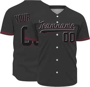 Camisas de béisbol de poliéster personalizadas al por mayor, ropa deportiva ligera de secado rápido y transpirable para equipos, ropa de entrenamiento, uniforme sublimado - Product Image 1