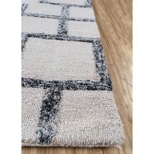 TNQ-239 Tapis en laine et viscose à motifs géométriques gris et noir, tissé à la main, pour usage domestique - Product Image 4