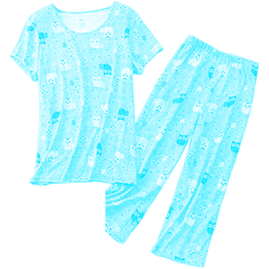 เซ็ตชุดนอนผ้าฝ้าย2ชิ้นสำหรับผู้หญิงชุดนอนสำหรับฤดูหนาวกำหนดโลโก้ได้เอง - Product Image 2