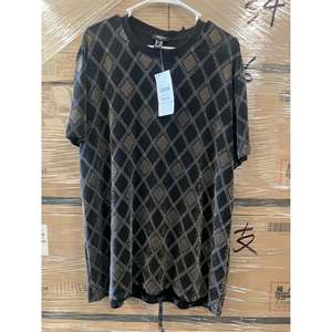 T-Shirt 100% Cotone Stampate per Uso Quotidiano, Maglietta con Motivo a Reticolo Metallico, Stile Streetwear, Traspirante, Antirughe, Manica Corta Estiva con Logo - Product Image 6