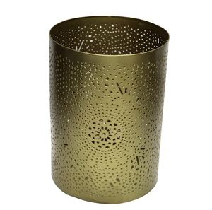 Decoración de jardín, Material de hierro, vela antigua chapada en oro, soporte votivo para decoraciones, hecho a mano, personalizado - Product Image 1