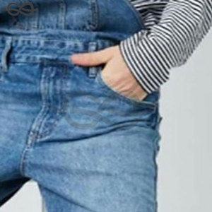 Salopette ample en jean pour homme Bretelles réglables Poches Style décontracté à la mode Combinaison confortable Vêtements de travail - Product Image 5