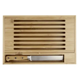 Planche à découper en bambou Pao durable avec couteau, bloc de découpe écologique pour la cuisine - Product Image 5