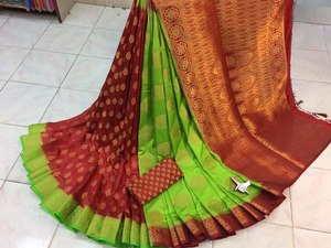 ส่าหรีผ้าไหมบริสุทธิ์ที่มีการทอผ้า Paithani Pallu ที่อุดมไปด้วย3D ดีไซน์แบบดั้งเดิมที่สวยงามทั้งหมด - Product Image 6