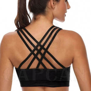 Hot 100% Polyester/Spandex Fitness Bra Sujetador deportivo más vendido con función transpirable Precio de logotipo impreso personalizado - Product Image 5