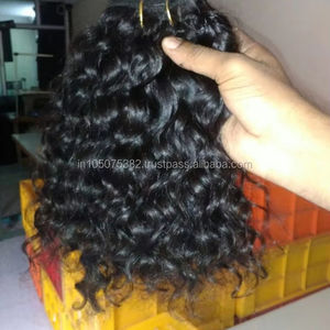 Unprocessed Indian machine weft curly <b>hair</b> <b>extensions</b> for factory prices - Product Image 1