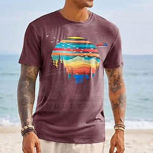 T-shirts pour hommes confortables, à séchage rapide, respirants, imprimés, 100% coton, prix de gros, pas cher. - Product Image 2