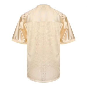 Camiseta de Fútbol Americano Deportiva para Adultos 2025, de Alta Calidad, Transpirable, que Absorbe la Humedad, de Poliéster, Lisa, Beige, Manga Corta, sin Estampado - Product Image 5
