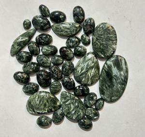 หินคริสตัล seraphinite Cabochon จากรัสเซียเกรด AAA พลอยเทียมสีเขียวบำบัดอัญมณีหลวมสำหรับเครื่องประดับ - Product Image 4