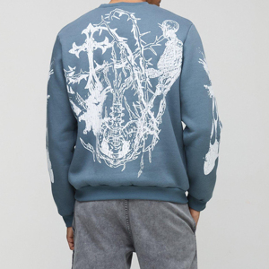 เสื้อสเวตเตอร์คอตตอนผสม600gsm สำหรับผู้ชายพิมพ์โลโก้ได้ตามต้องการ - Product Image 2