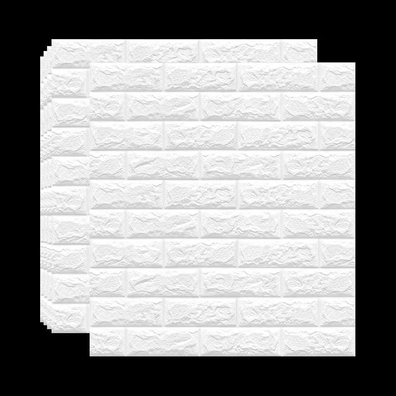 Jaychan Peel & Stick White Bricks Foam Wallpanel for Home Self Adhesive PE Embossed Stickers for Walls 5.27sq.ft Size 70cm*70cm