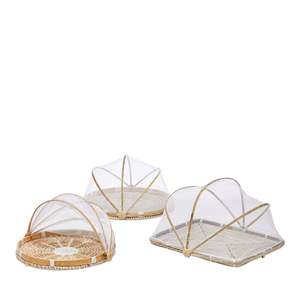 Couvre-plat en rotin fait à la main pour en-cas, pain, fruits, desserts, couvre-plat en bambou pour l'intérieur et l'extérieur - Product Image 3