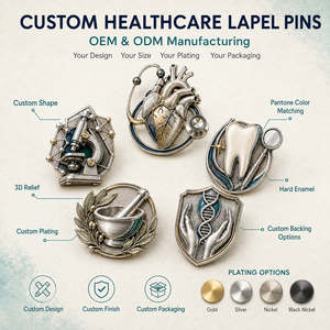 Épingles de revers personnalisées haut de gamme pour le secteur de la santé, badges médicaux 3D en métal pour médecins, cliniques et cadeaux professionnels - Product Image 2