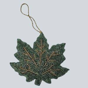 Mandala de Hoja de Arce Hecha a Mano de Calidad de Exportación, Decoración Colgante con Hilo de Seda y Bordado para Suministro al por Mayor - Product Image 3