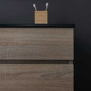 Mobile da Bagno Effetto Legno di Quercia da 120cm con Lavabo Singolo Nero Shanghai, Set per Bagno - Product Image 6