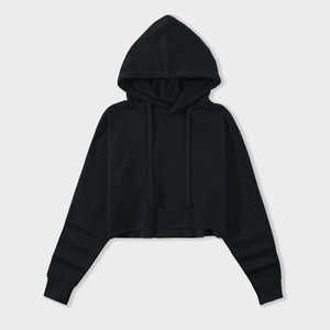 เสื้อครอปมีฮู้ดของผู้หญิงผ้าคอตตอนมีฮู้ดสไตล์ใหม่แฟชั่นสวมใส่สบายๆมีโลโก้ด้านหน้าสำหรับฤดูหนาว - Product Image 3