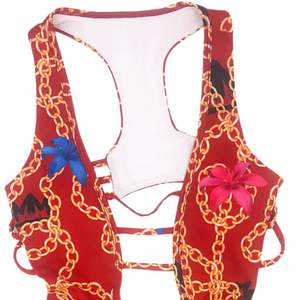 Traje de Baño Enterizo con Estampado de Cadenas para Mujer, Elástico, Moderno, para Playa, Verano - Product Image 3