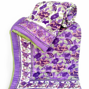 Edredón Reversible de algodón 100% hecho a mano, estampado tradicional de invierno, cómodo, ligero, tamaño Queen, edredón de algodón - Product Image 1