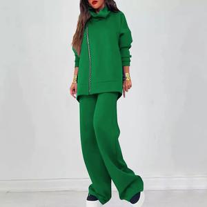 Ensemble de survêtement en coton mélangé de grande taille pour femmes, sweat à capuche et joggers, ensemble de salon pour streetwear décontracté ou voyage - Product Image 6