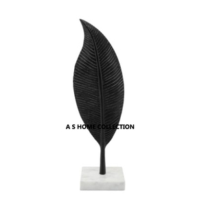 Aluminio Metal Mármol Base Hermosa hoja Diseño Plateado Escultura Estilo elegante Metal Diseño moderno - Product Image 2