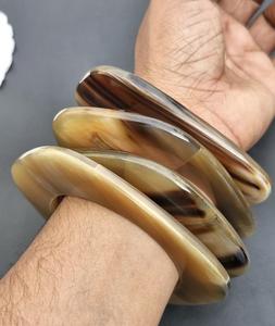 Couleur naturelle véritable corne de buffle naturelle laquée Bracelet corne Bracelet Bracelet cadeau pour femme empilable Bracelet cadeau agate - Product Image 3