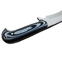 Cuchillo de caza PRESTIGE BLADES al por mayor, hecho a mano, de acero al carbono para cocina, con mango de micarta y funda de cuero genuino, espiga completa.