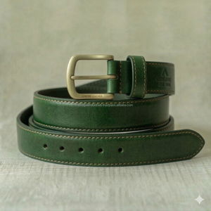 Ceinture décontractée vintage en cuir de vachette avec boucle en cuivre de haute qualité pour homme - Durable et robuste - Product Image 1