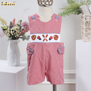 Babeeni - Mamelucos de Algodón 100% para Bebés Niñas, Manga Corta, Casuales, Rojos a Cuadros, Ignífugos, Aislantes del Calor, Resistentes al Encogimiento - Product Image 1