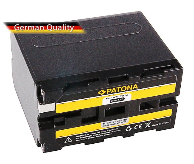 PATONA Battery for Cameras: NP-F970, NP-F960, NP-F950, DCR-VX2100, HDR-FX1: 6600mAh: 7,2V: 47,5 Wh