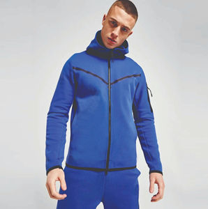 Conjunto Deportivo de Felpa Técnica para Hombre, Diseño OEM, 69% Algodón, 31% Poliéster, Azul Rey, Sudadera con Capucha y Cremallera Completa, Pantalones Deportivos - Product Image 2