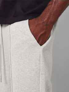 Pantalones de chándal gris brezo para hombre, pantalones lavados con costura central, Joggers de lana de peso pesado, pierna recta, ajuste relajado, ropa de calle mínima - Product Image 6
