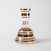 Alat Pengganti Alas Hookah Keramik, Vas Tebal untuk Shisha, Aksesoris Hookah, Desain Bergaris Transparan, Gaya Klasik Hitam