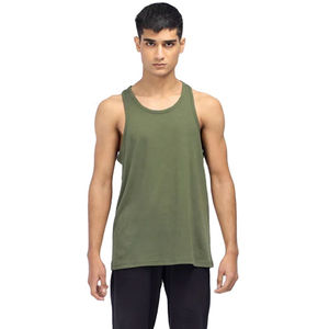 Débardeur uni pour homme en polyester/coton mélangé, de haute qualité, personnalisable, vente en gros, respirant, séchage rapide, écologique, parfait pour la musculation - Product Image 1