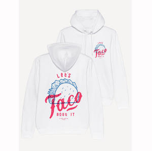 Sweat à capuche blanc en coton régulier personnalisé Let's Taco 'bout It Hoodie - Product Image 1