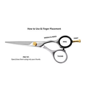 กรรไกรตัดผมเหล็ก5.5เยอรมันกรรไกรตัดผมพร้อมสกรูปรับได้ - Product Image 2