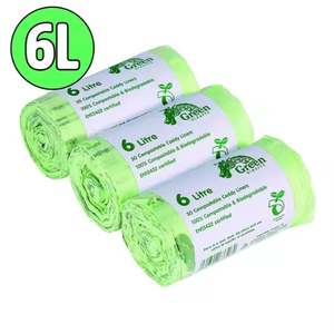 100% biodégradable et Ok compostable plat rouleau sac à emporter poubelle Eco déchets sac biodégradable jetable sacs poubelles - Product Image 3