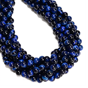 Natural Crystal Necklace Smooth Blue Tiger eye <b>Beads</b> Polished <b>Red</b> Stone Jewelry Loose Strand Wholesaler Gemstone for Healing - Product Image 6