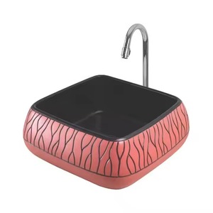 Meilleure qualité AA articles sanitaires en porcelaine pour salle de bains ensemble de vanité rectangulaire en céramique art dessus de table lavabo de salle de bains pour la décoration - Product Image 4