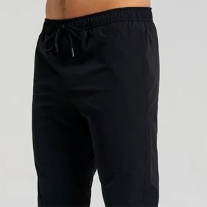 Pantalon homme anti-rides Pantalon à ourlet ouvert moderne teint uni-Noir, cordon de serrage, poches zippées pour toutes les occasions - Product Image 6