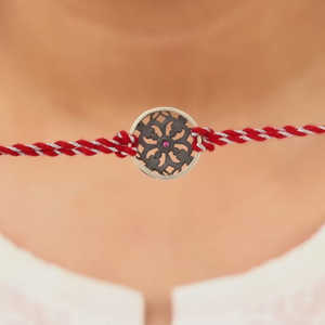 จี้แฟชั่น & เสน่ห์ของดอกไม้ทรงกลมสีเงินออกซิไดซ์ - Product Image 4