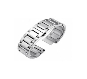 Bracelets de montre intelligente unisexes de luxe en acier inoxydable souple, réglables, respirants, légers et résistants à l'eau, 18-24 mm, GD005 Argent - Product Image 3