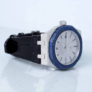 Reloj de Diamantes de Acero Inoxidable de Grado Profesional para Movimiento Mecánico, Correa de Cuero, Cristal Resistente al Agua para Todo el Mundo - Product Image 2