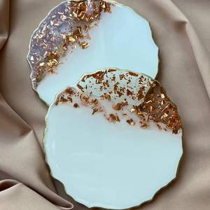 Sous-verre rond en résine, design artisanal pour tasses à thé, empêche les taches et les rayures, décoration élégante pour la maison, cadeau - Product Image 6